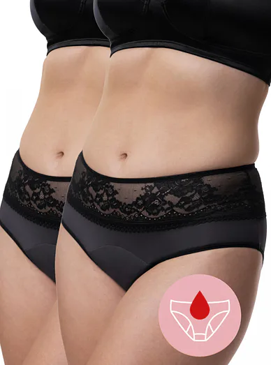 Dorina sada menstruačních kalhotek na noc černé - černá