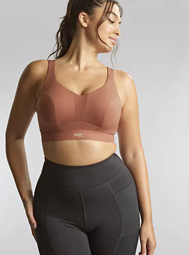 Panache nevyztužená sportovní podprsenka s kosticí růžová - růžová