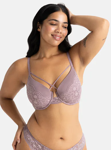 Podprsenka Dorina Ellie - béžovo-fialová