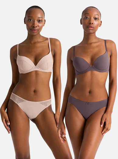 Sada podprsenek push-up Dorina Amora - béžová/fialová