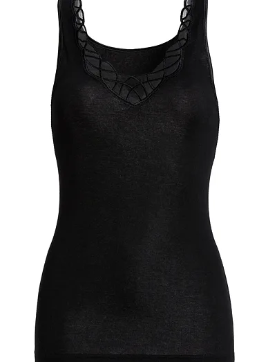 Con-ta dámské bavlněné tílko s krajkou černé - Černá