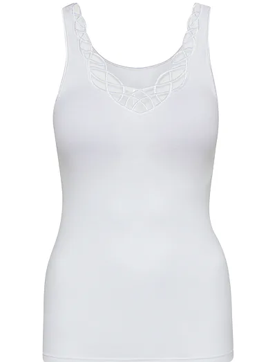 Con-ta dámské bavlněné tílko s krajkou bílé - Bílá