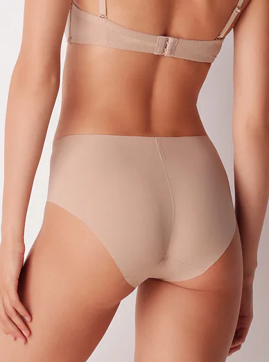 Stahovací bezešvé kalhotky Cotonella - béžová
