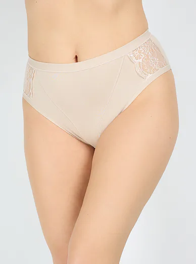 Jadea Donna klasické kalhotky s vyšším pasem tělové - béžová