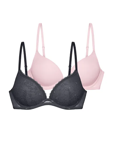  Dorina Radha sada push-up podprsenek - šedo-růžová