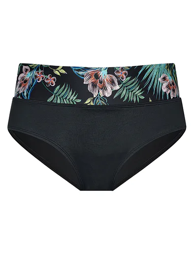 Dorina Kofar Mata plavkové kalhotky s vysokým pasem s letním vzorem - květy