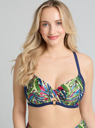 Dorina Kofar Mata plavková podprsenka s kosticí s letním vzorem - modrá