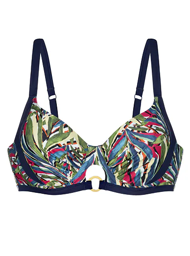 Dorina Kofar Mata plavková podprsenka s kosticí s letním vzorem - modrá