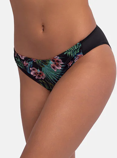 Dorina Kofar Mata plavkové kalhotky s řasením květinový vzor - květy