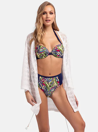 Dorina Baule háčkovaná plážová tunika bílá - bílá