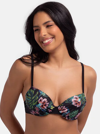 Dorina Mandika vyztužená plavková podprsenka s kosticí květinový vzor - květy