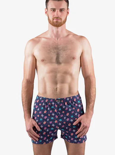 Pánské volné trenýrky Gina 75200 - potisk na modré