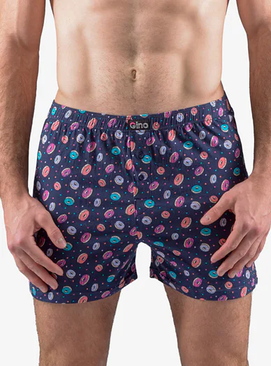 Pánské volné trenýrky Gina 75200 - potisk na modré