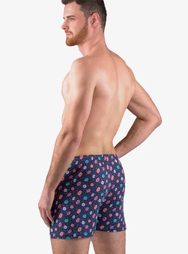 Pánské volné trenýrky Gina 75200 - potisk na modré