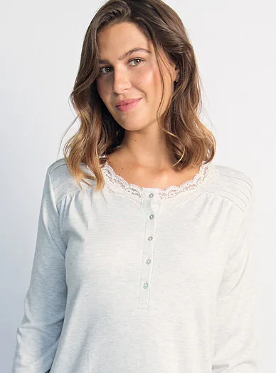 ADMAS noční košile šedá - šedá