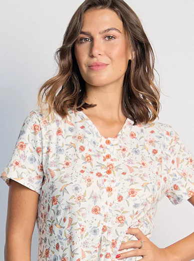 Lady Belty noční košile s květinovým vzorem - potisk