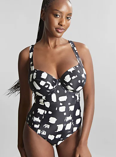 Jednodílné plavky Panache SW1720A - černo bílá