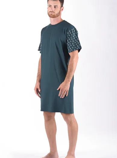 Gina pánská noční košile - petrolejová