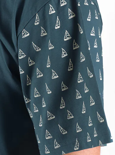 Gina pánská noční košile - petrolejová