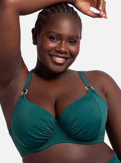 Dorina Mali plavková vyztužená podprsenka s kosticí zelená - zelená