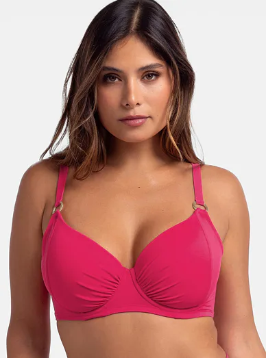 Dorina Mali plavková vyztužená podprsenka s kosticí růžová - fuchsiová