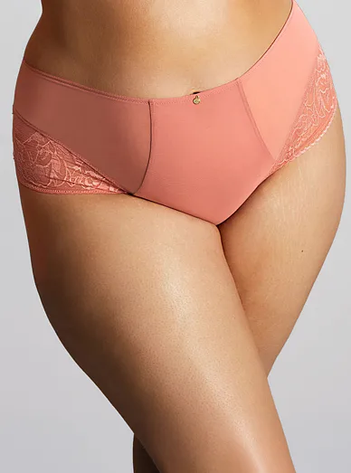 Panache krajkové kalhotky s vysokým pasem růžové - starorůžová