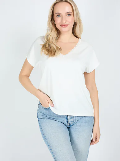 ELDAR Miriam tričko s krátkým rukávem bílé - smetanová