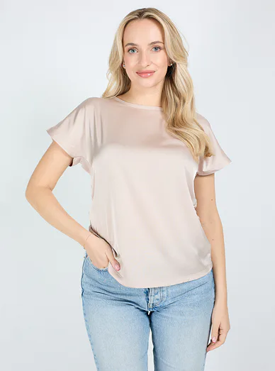 Cotonella volné tričko s krátkým rukávem pudrově růžové - pudrová růžová