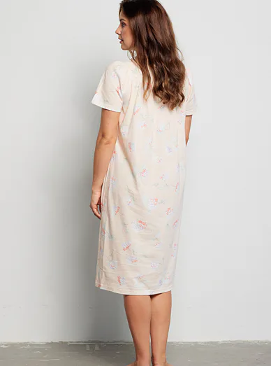 Linclalor bavlněná dámská košile s květinovým vzorem - meruňková