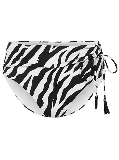 Esotiq Zibraz Vyšší plavkové kalhotky se zebrovaným vzorem - smetanová