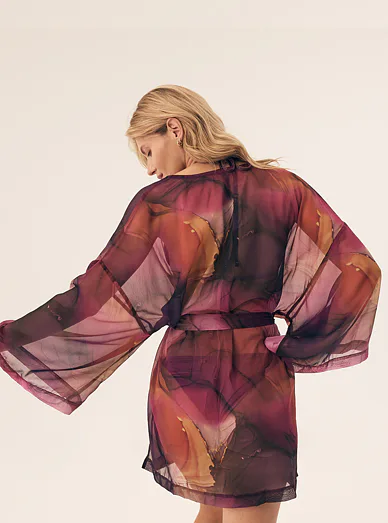 Esotiq Tango plážový kaftan vícebarevný - fialová