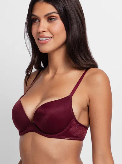 Dorina push-up podprsenka s kosticemi vínová - červená