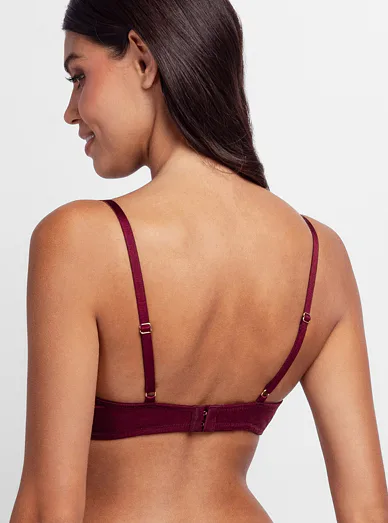 Dorina push-up podprsenka s kosticemi vínová - červená