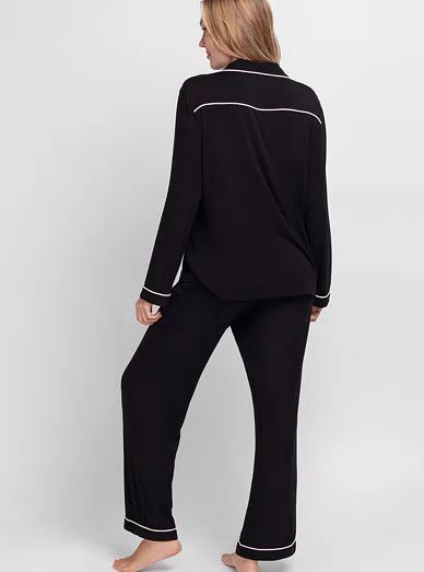 Dorina dámské dlouhé pyžamo černé - černá