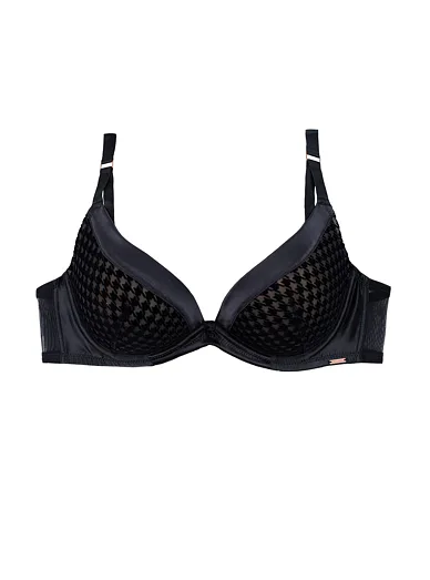 Dorina push-up podprsenka s kosticemi černá - černá