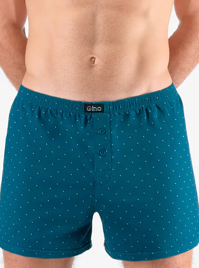 Gina pánské bavlněné trenýrky se vzorem - petrolejová,aqua