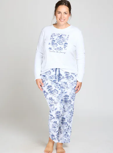 Admas dámský pyžamový set modrý - modrá