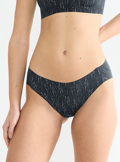 Sloggi vysoké kalhotky černo-stříbrné - černo-stříbrná