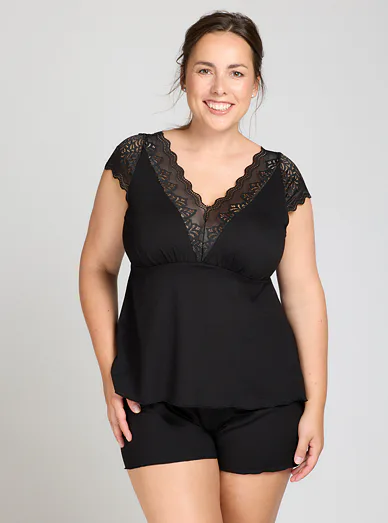 Eldar elegantní dámské pyžamo černé - Černá