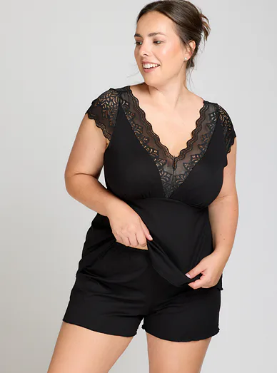 Eldar elegantní dámské pyžamo černé - Černá