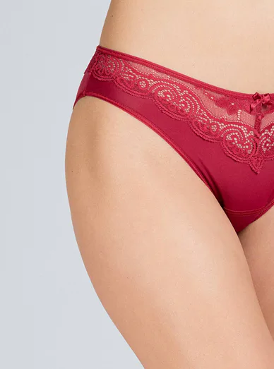 Vova krajkové klasické kalhotky červené - Tmavě červená