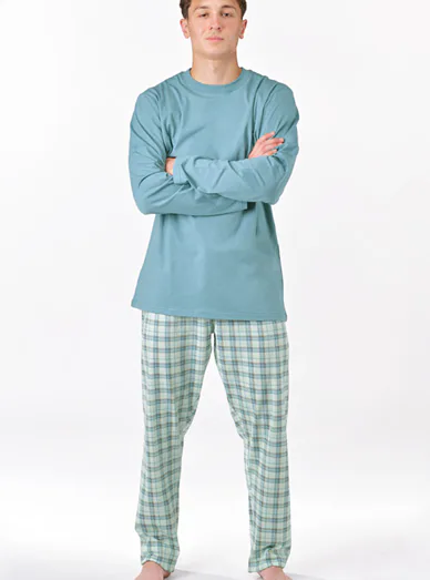 Gina pánské pyžamo dlouhé modré - modrá  