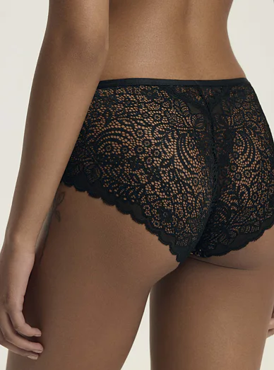 Esotiq klasické kalhotky s krajkou černé - černá