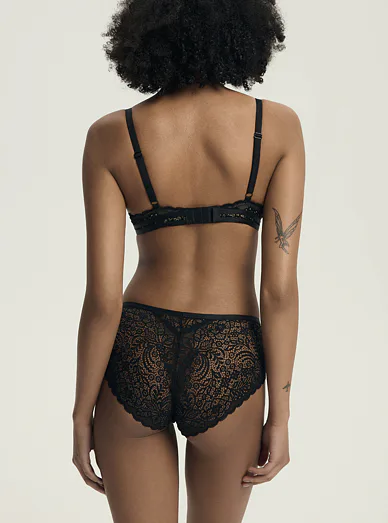 Esotiq klasické kalhotky s krajkou černé - černá