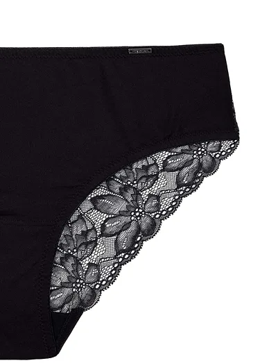 Triola klasické kalhotky s krajkou černé 31892 - černá