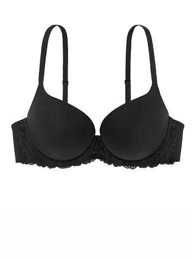 Dorina hladká push up podprsenka černá - černá