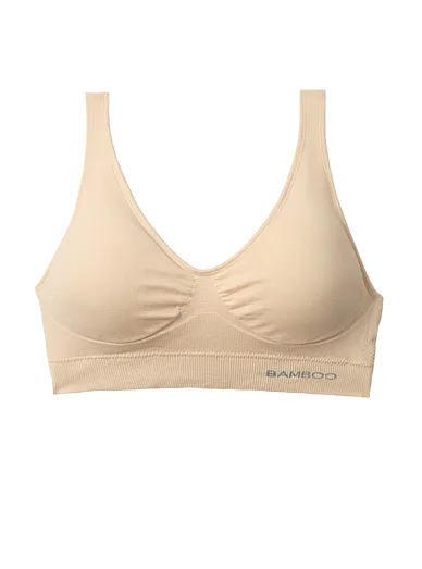 Gina sportovní bambusová podprsenka bez kostic béžová - béžová