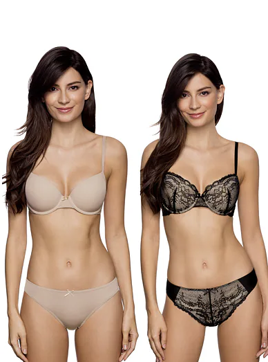 Sada vyztužených podprsenek s kosticí Dorina D17180E7-2PP - černá