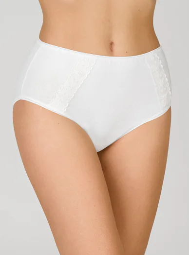 Lady Belty bavlněné vyšší kalhotky bílé - bílá