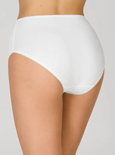 Lady Belty bavlněné vyšší kalhotky bílé - bílá